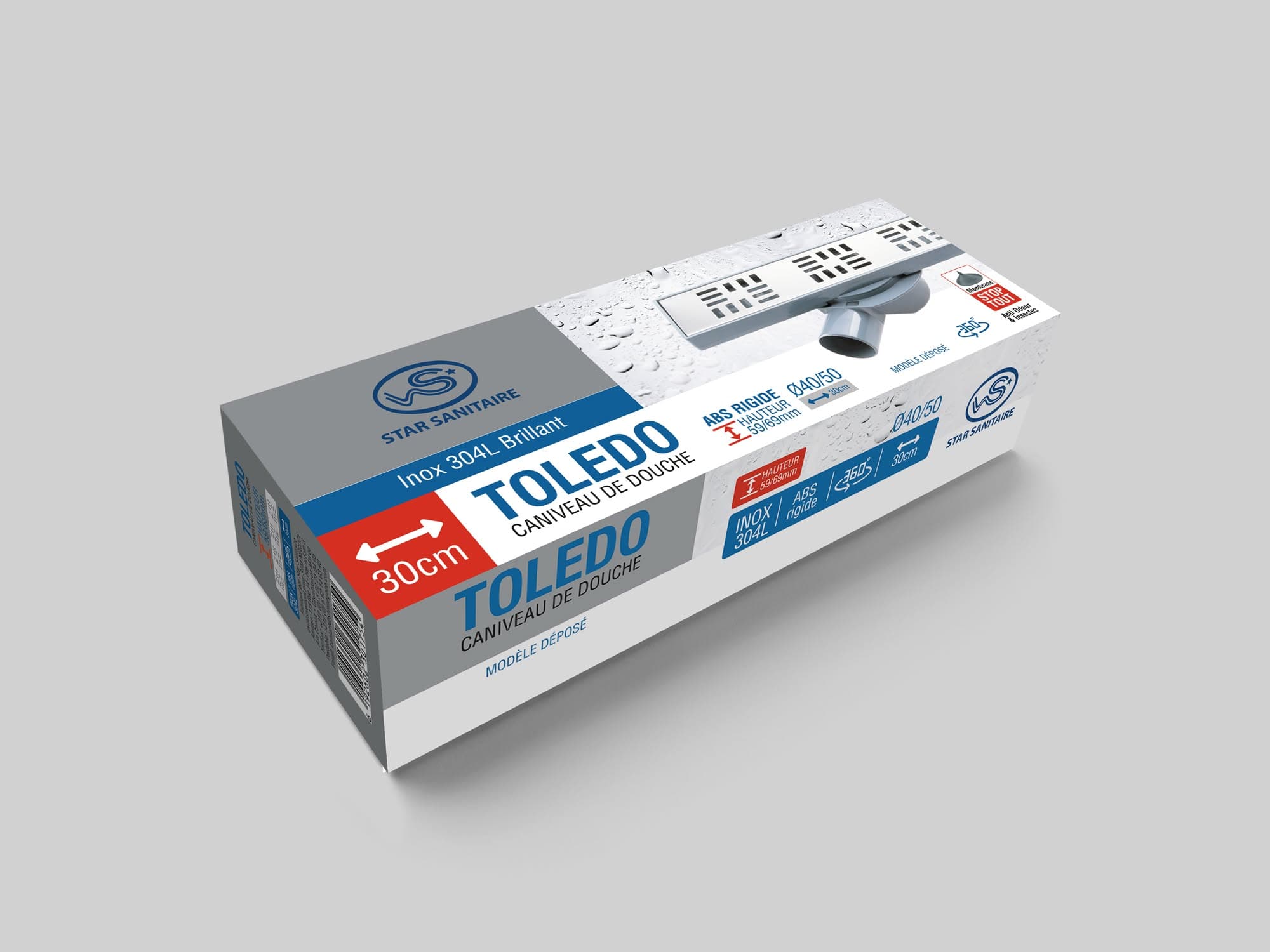 Caniveau DE Douche 30 Toledo - Packaging