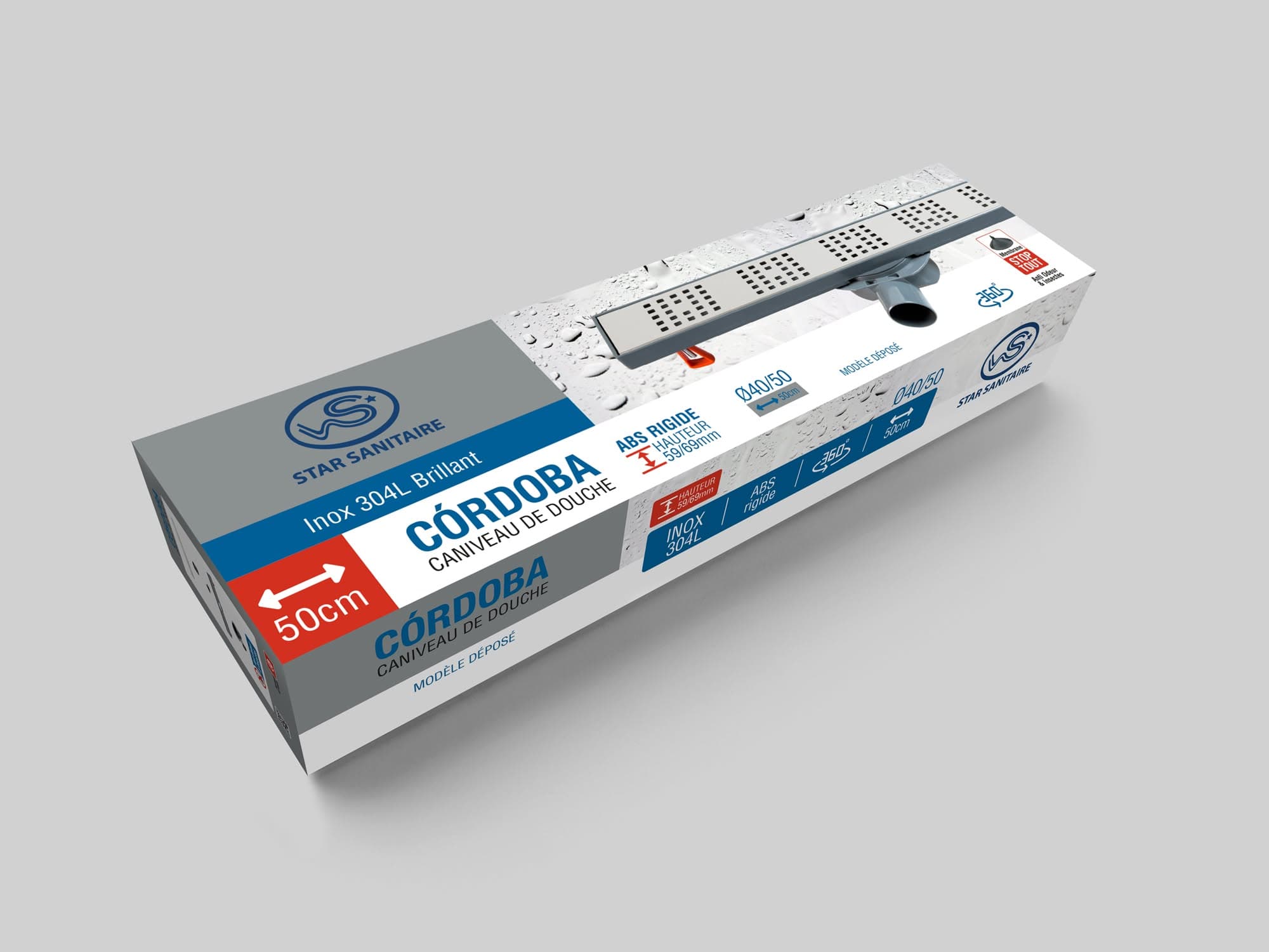 Caniveau DE Douche 50 Cordoba - Packaging