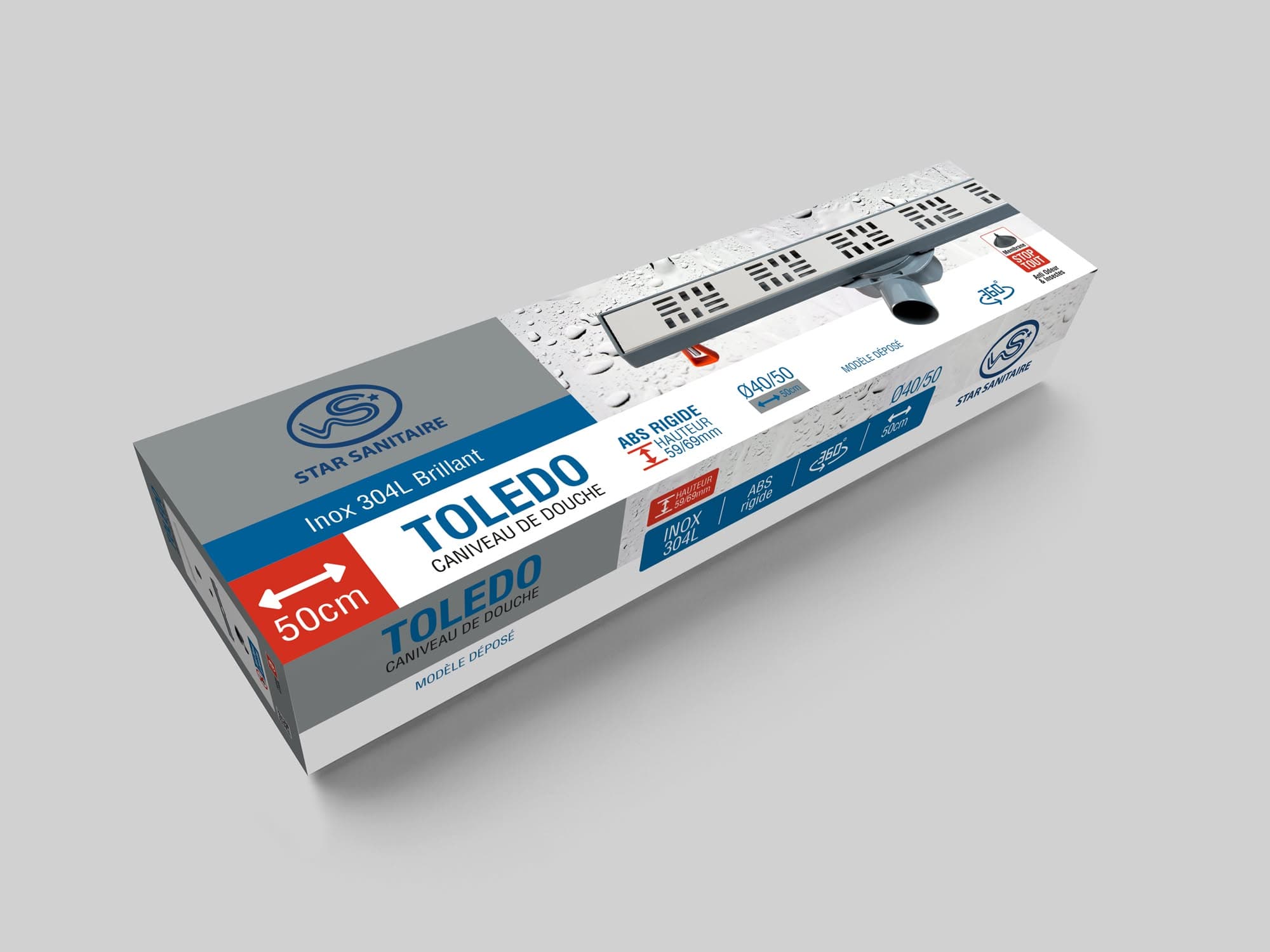 Caniveau DE Douche 50 Toledo - Packaging